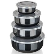 Banquet Sada smaltovaných misek METALLIC Black, 8 ks