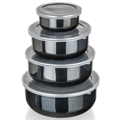 Banquet Set smaltovaných skodelic METALLIC Black,8 kos