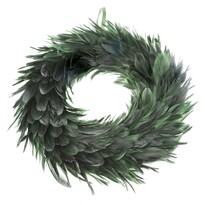 Dekorační věnec z peří Downy, pr. 30 cm, zelená Dekorační věnec z peří Downy, pr. 30 cm, zelená