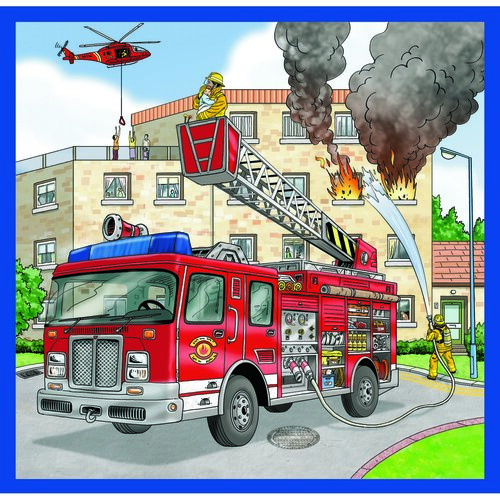 Trefl Puzzle Policie, záchranáři a hasiči, 3 ks