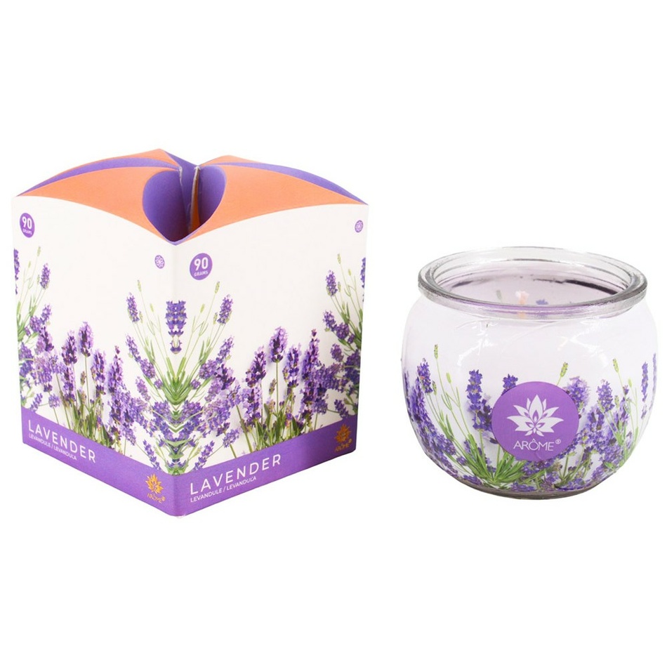Lumânare parfumată Arome Lavender în sticlă, 90 g