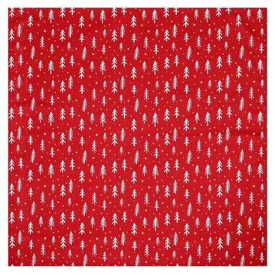 Obrus świąteczny Choinki 80 x 80 cm, czerwony