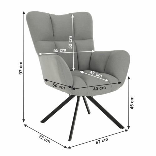 Scaun pivotant KOMODO, gri