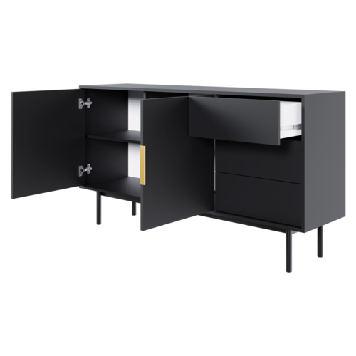 Comodă VIVALA 2D3S, negru