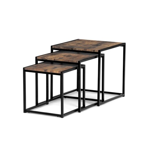 Konferenciaasztalok szett, régi fa, 3 db