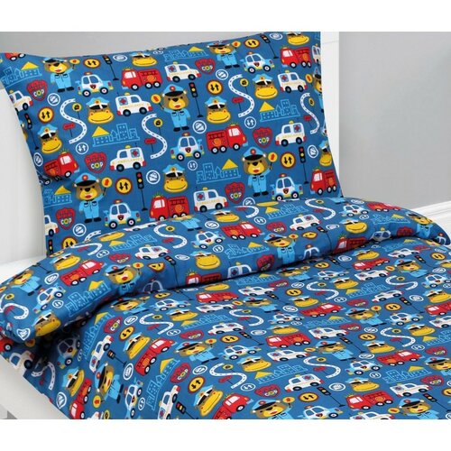 Bellatex Lenjerie de pat din bumbac pentru copii Junior Salvatori albastru, 140 x 200, 70 x 90 cm