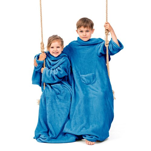 Decoking odeja z rokavi Lazy Kids indigo, 90 x 105cm