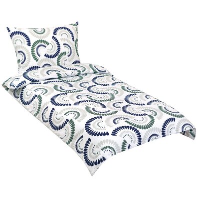 Bellatex Krepp-Bettwäsche Tropfen Blau, Grün, 140 x 200 cm, 70 x 90 cm
