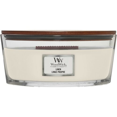 WoodWick Vonná svíčka loď Linen, 453 g
