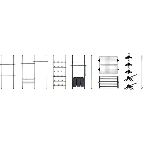 Wenko Set de 2 bare telescopice orizontaleHerkules, negru