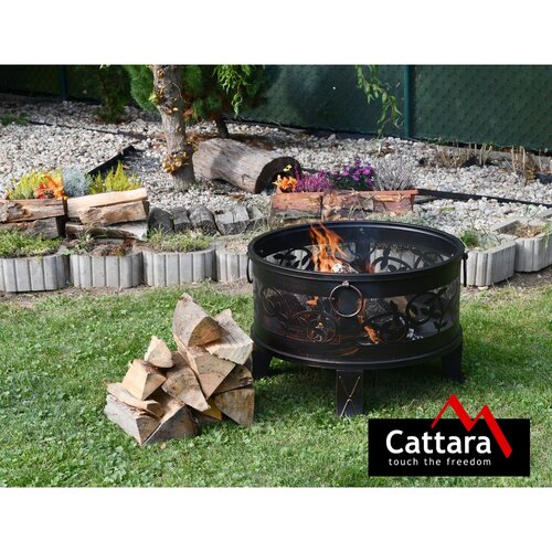 Cattara Tragbare Feuerstelle mit Deckel Santorin, 66,5 x 66,5 x 63,5 cm
