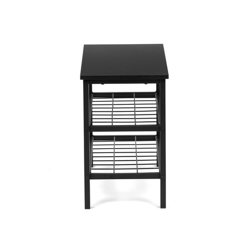 Raft pentru pantofi cu 2 rafturi, negru