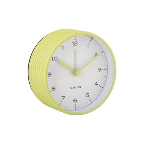 Karlsson 6010GR dizajnový budík žltý, priemer 9 cm