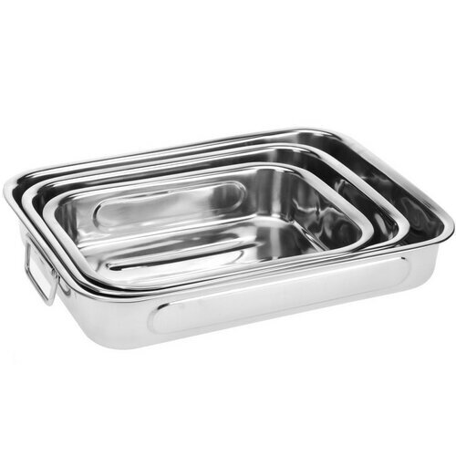 Excellent Houseware 3-teiliges Bräter-Set  aus Edelstahl