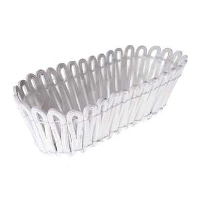 Leseni obal za cvetlično lonec Fence 2, bela, 30 x10 x 14 cm