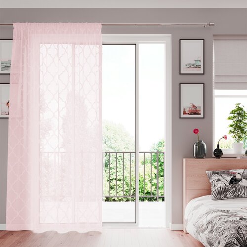 Restilo Záclona Delva Eyelets růžová, 140 x 250 cm