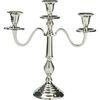Fém gyertyatartó, 3 karos, 29x10x30 cm, ezüstszínű, dekoráció 2