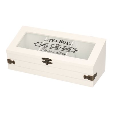 EH Dřevěný box na čajové sáčky Vintage, bílá
