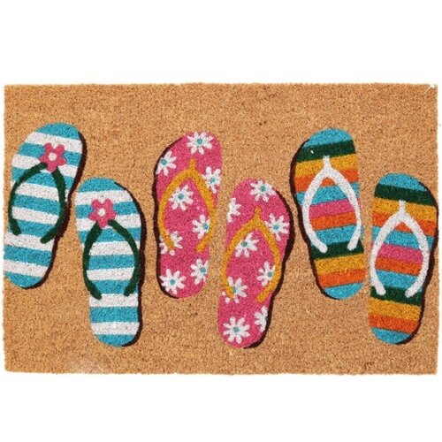 Preș din nucă de cocos Flip flops, 39 x 59 cm