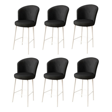 Set de scaune de bar Fora Black and White, 6 buc.