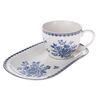 Porcelanový hrnek s podnosom Blue Rose, 445 ml