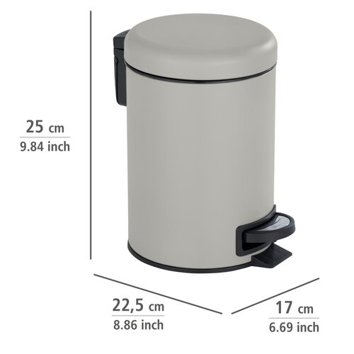 Wenko Pedálový odpadkový koš Leman 3 l, taupe