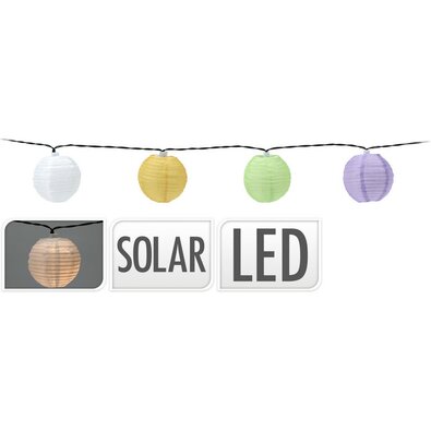 ProGarden Lanț solar cu lanterne LED colorate, 3m, alb cald