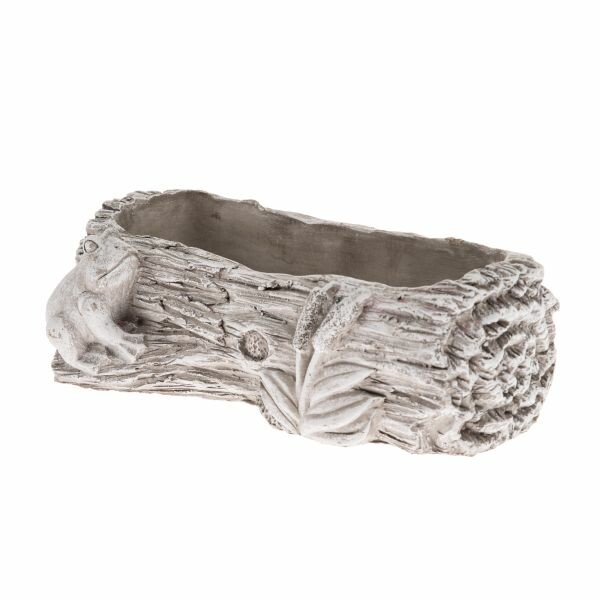 Doniczka betonowa Pień żaba, 27 x 8,5 x 15,5 cm