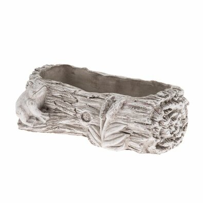 Betonübertopf Stamm Frosch, 27 x 8,5 x 15,5 cm