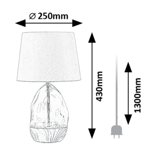 Rabalux 74228 dekoratívna stolná lampa Apolonia, sivá, E27, 1x max. 40W, IP20