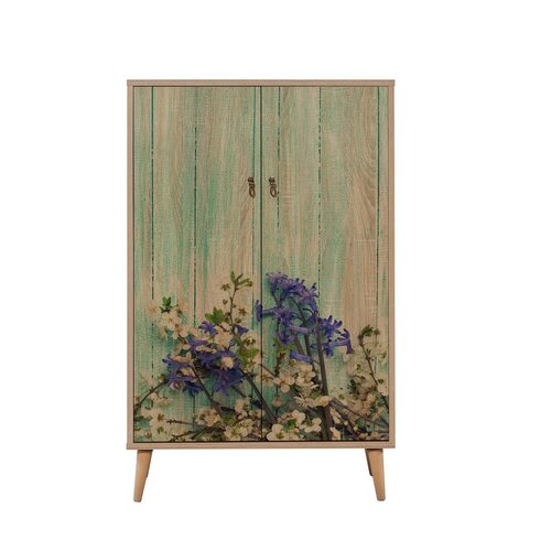 Schrank Mega Sonoma Oak Flowers I