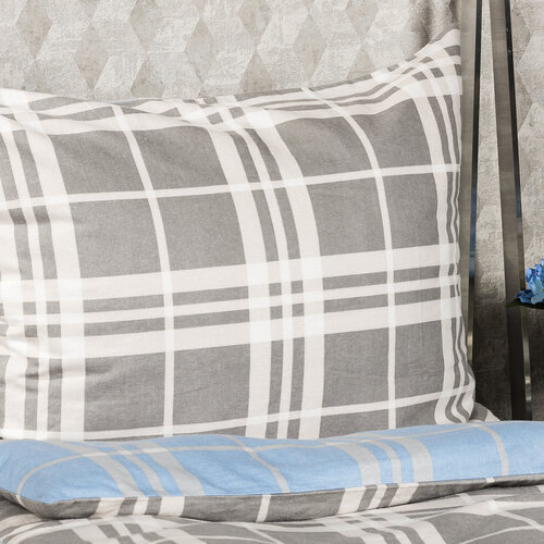 Lenjerie de pat bumbac flanel 4Home, Cub albastru, 140 x 200 cm, 70 x 90 cm