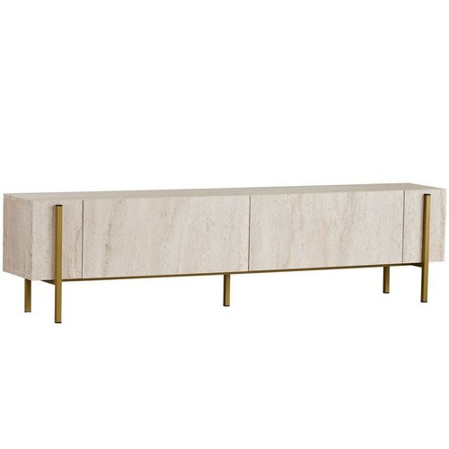 Glamour TV-szekrény – Travertine, Gold