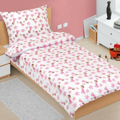 Bellatex Otroška bombažna posteljnina JuniorPrincesa roza, 140 x 200 cm, 70 x 90 cm