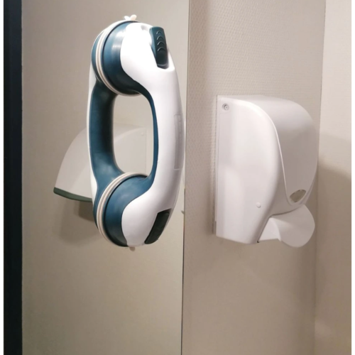 Bară pentru baie cu ventuze Spirella SAFE, albă,29 cm