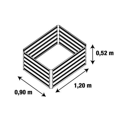 Patură înălțată G21 Daisy 120 x 90 x 52 cm, dintablă, maro
