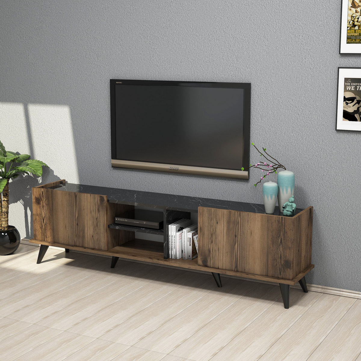 Televizní stolek Elegante Walnut Black - thumb (2)