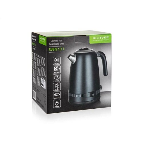 Activer Hitro kuhalnik z termostatom Rubis 1,7 l,črn