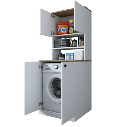 Waschmaschinenschrank Kira White and Walnut