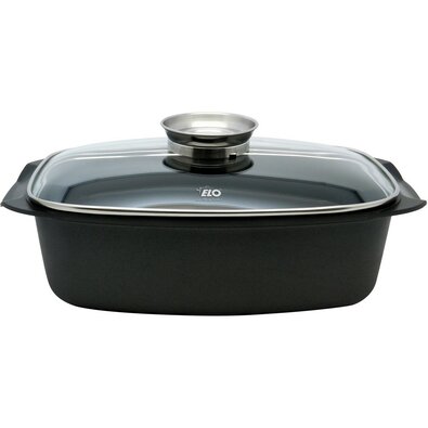 Elo 84932 Tavă de copt cu capac din sticlă șimâner cu aromă Alucast 40 x 22 cm