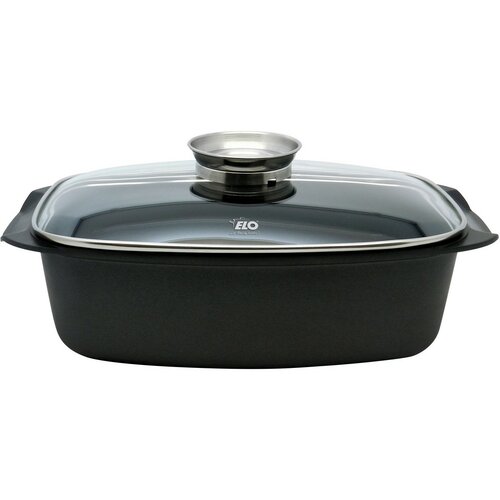Elo 84932 Pekáč se skleněnou poklicí a aroma úchytem Alucast 40 x 22 cm