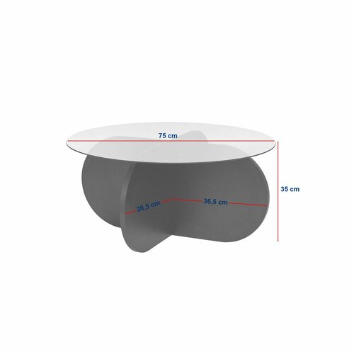 Couchtisch Aeris Black mit dunklem Glas