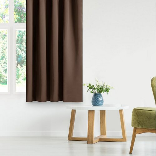 Restilo Vorhang Blackout Pleat Dunkelbraun, 140 x 245 cm