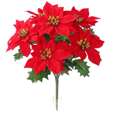 Sztuczna bożonarodzeniowa Poinsecja, czerwony, 30 cm
