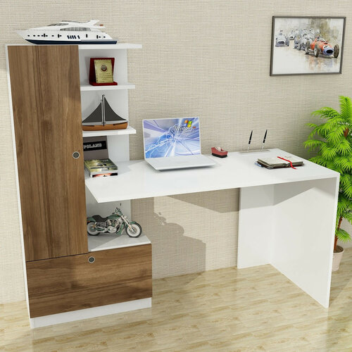 Birou Domingos White and Walnut