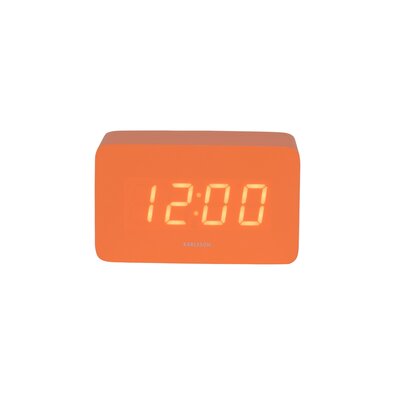 Karlsson 5983OR dizajnové LED hodiny s budíkom oranžová, 10 cm