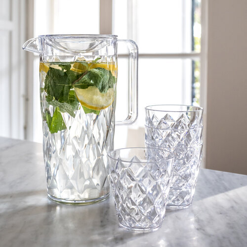 Koziol Džbán s 4 skodelicami CRYSTAL, 1,6 l