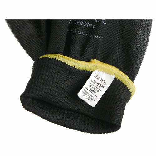 Sixtol Rękawice robocze poliestrowe GLOVE PE-PU 11czarne, rozmiar 11"