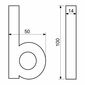 Aluminium-Hausbuchstabe b, 3D strukturierte Oberfläche