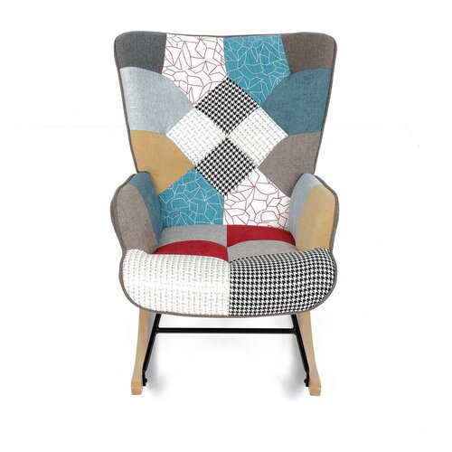 Fotel bujany PW2, patchwork